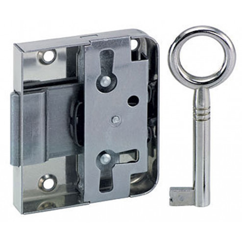 JuNie Meubelslot - afm slotkast - 58,5 x 49 x 9,5 mm (hxbxd) - doornmaat 30 mm - staal vernikkeld